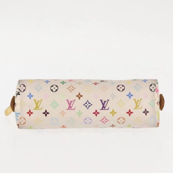 LOUIS VUITTON Multicolor Pochette Cosmetic PM Pouch White M47354 LV Auth 145783 - Picture 6 of 16